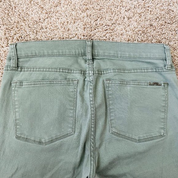 🍀 LAUREN RALPH LAUREN Women Light Green Modern Straight Cropped Pants Sz 6 x25" - Picture 5 of 6